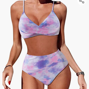 Suuksess Twist High Waisted Bikini Sexy Push Up Swimsuit Size Womens Medium NEW